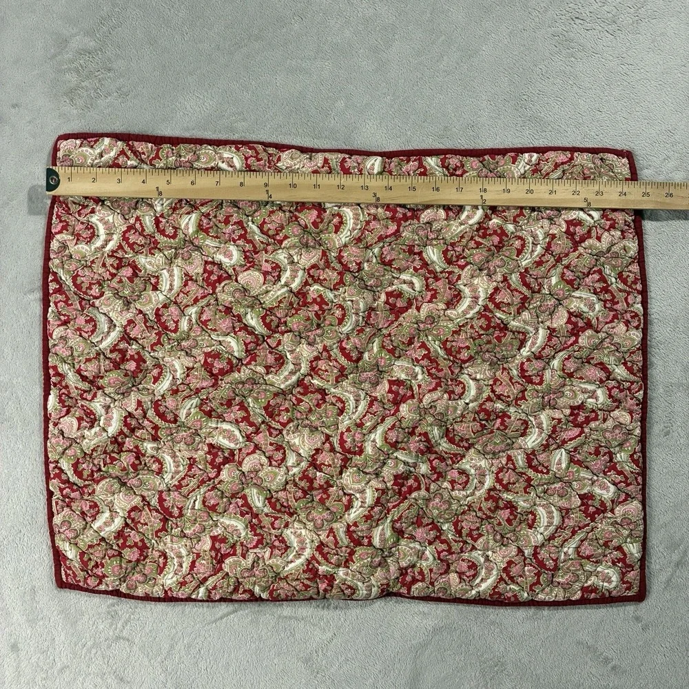 Pottery Barn Georgia Quilted Paisley Pillow Shams Red Pink Paisley Standard Size